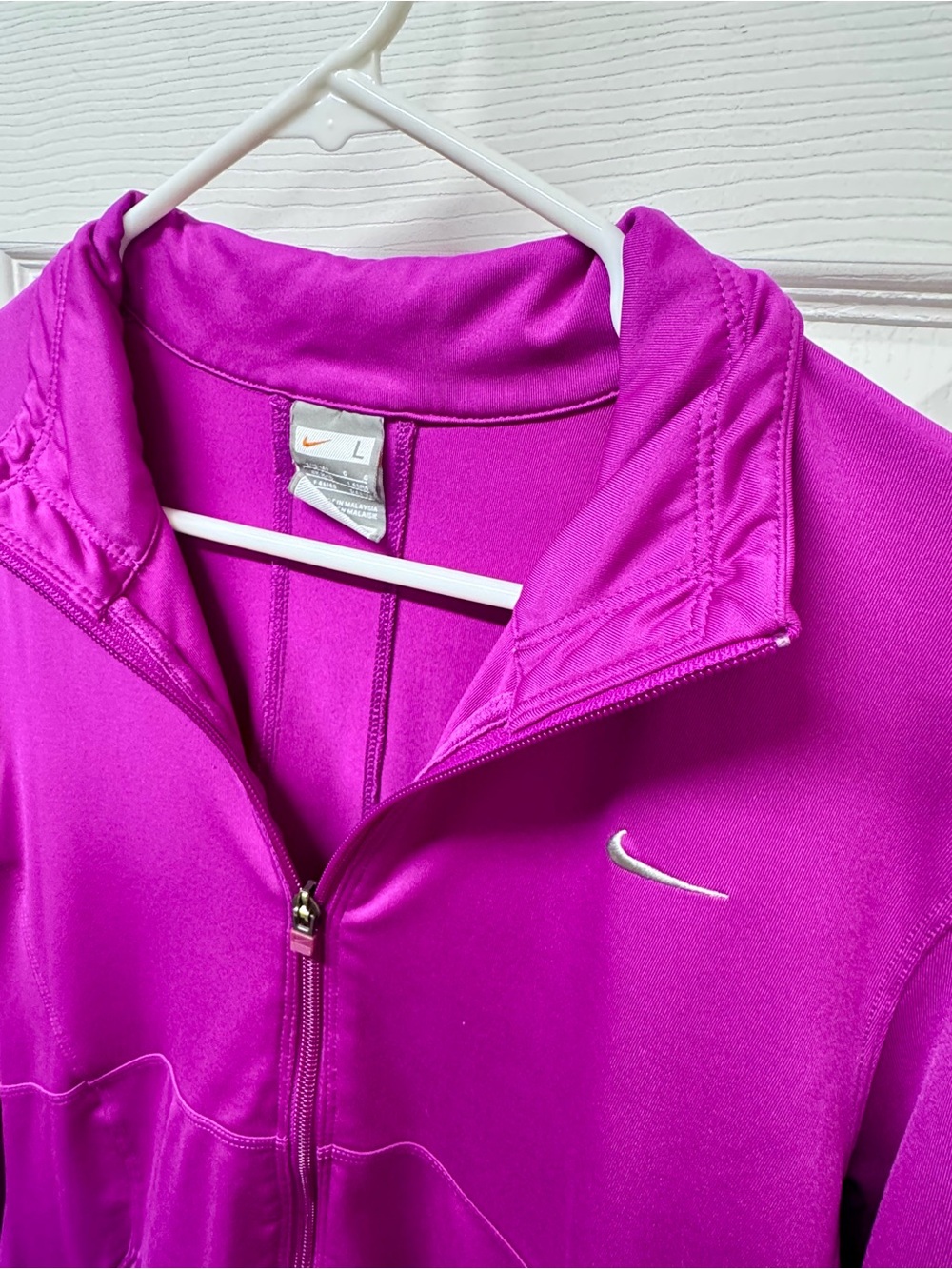 Nike Dri-FIT Full Zip Track Jacket Purple Athletic Running Gym Women’s Large - Picture 4 of 9